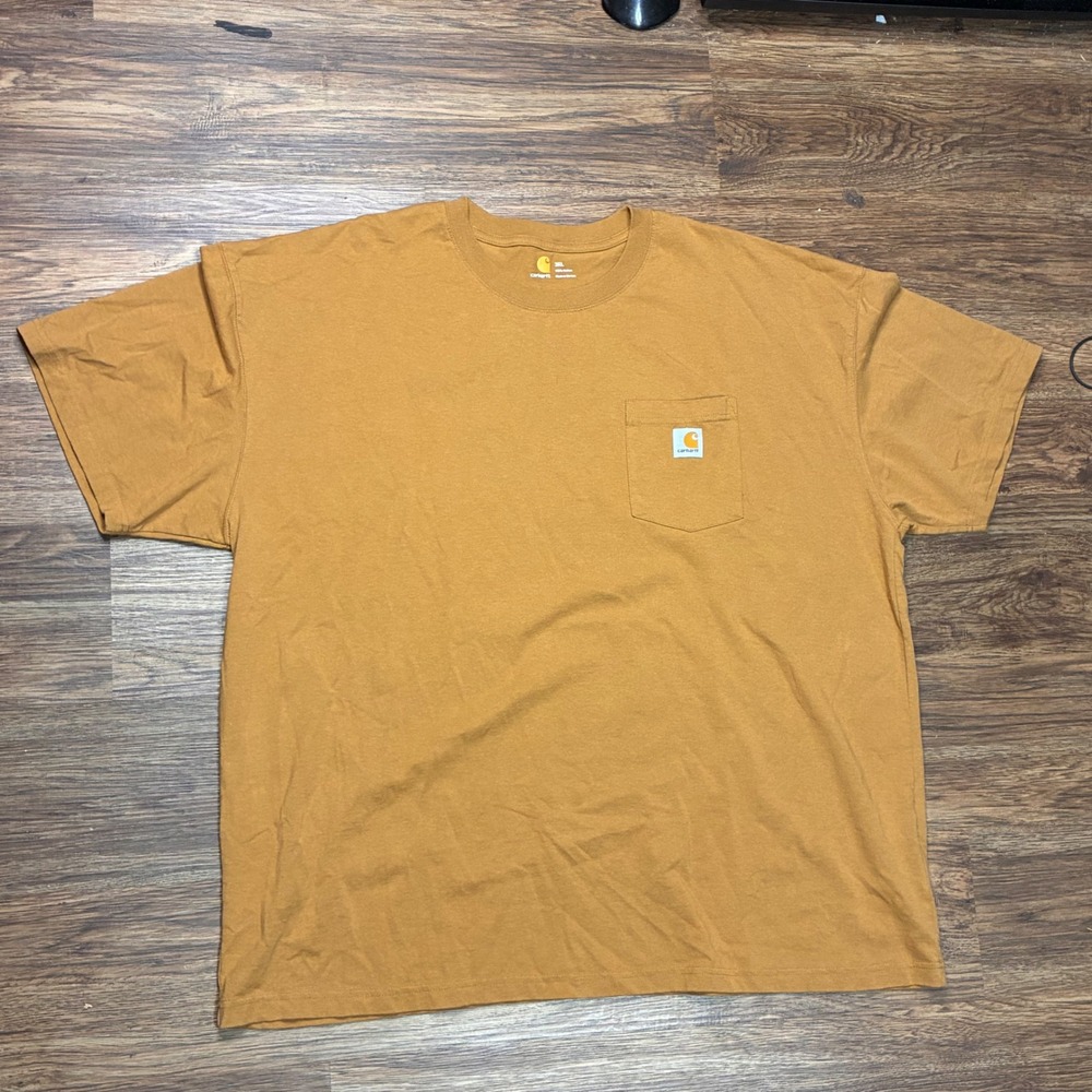Carhartt K87 Workwear Pocket T Shirt Mens 3XL Brown Heavyweight Cotton Work Tee